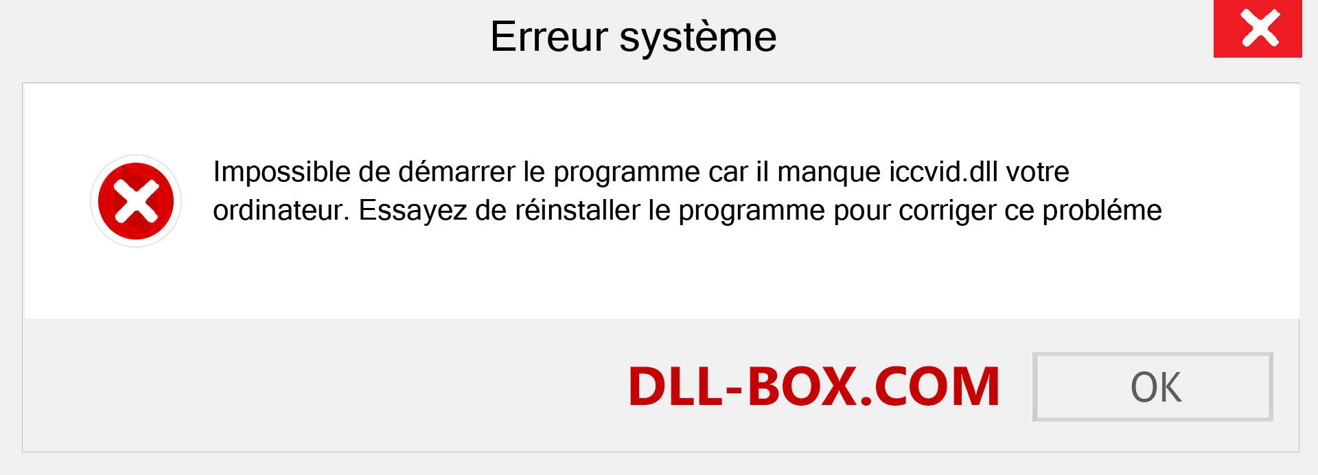 Le fichier iccvid.dll est manquant ?. Télécharger pour Windows 7, 8, 10 - Correction de l'erreur manquante iccvid dll sur Windows, photos, images